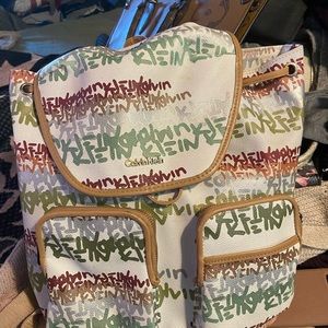 Authentic graffiti Calvin Kline backpack